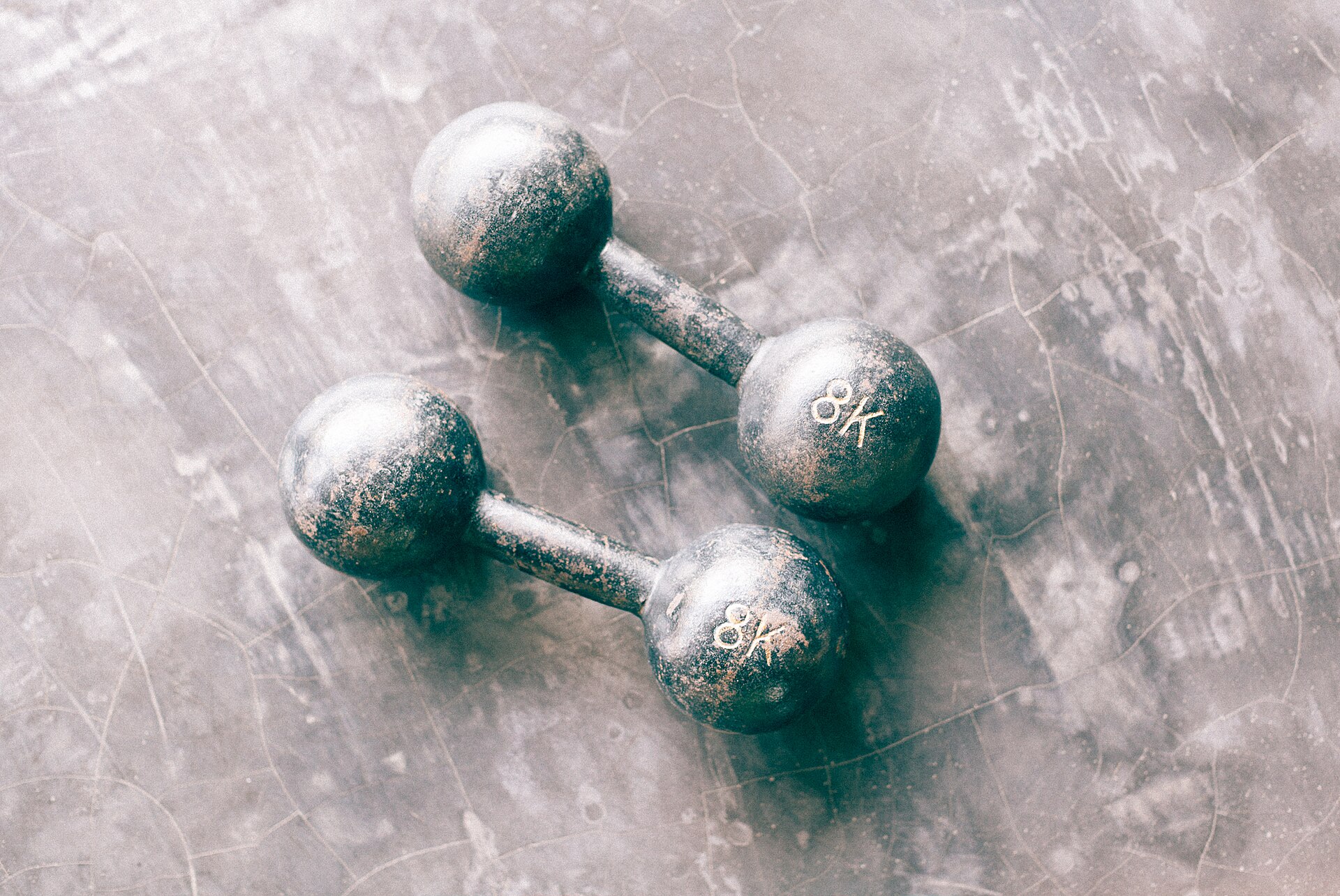 Pair of dumbbells ready for a home strength workout