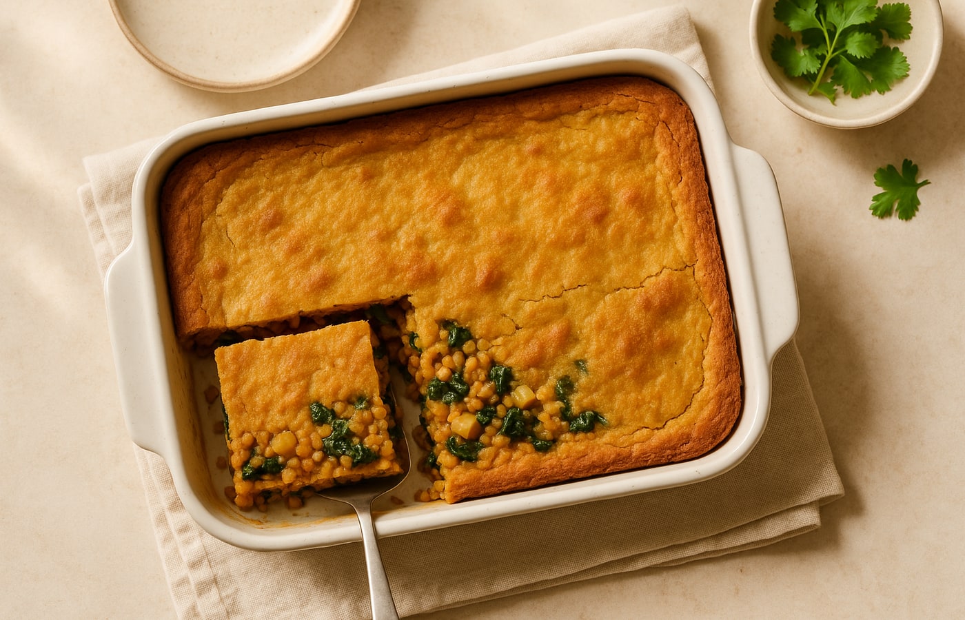 Diwali Baked Lentil & Spinach Samosa Pie