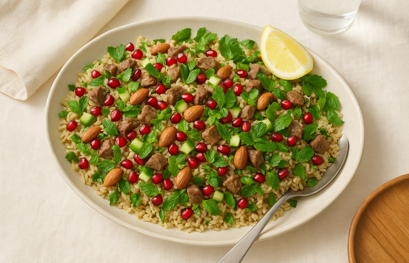Eid al-Adha Pomegranate Lamb & Brown Rice Pilaf