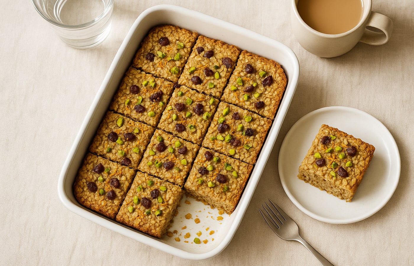 Eid al-Fitr Date, Pistachio & Orange Baked Oats