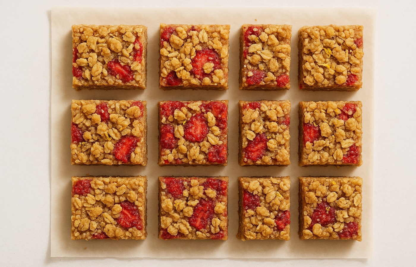 Spring Bank Holiday Strawberry, Lemon & Oat Picnic Bars