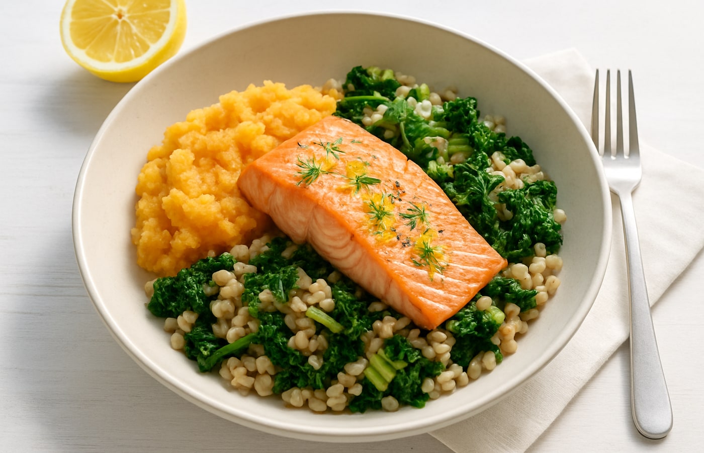 St Andrew's Day Salmon, Neeps & Barley Bowl