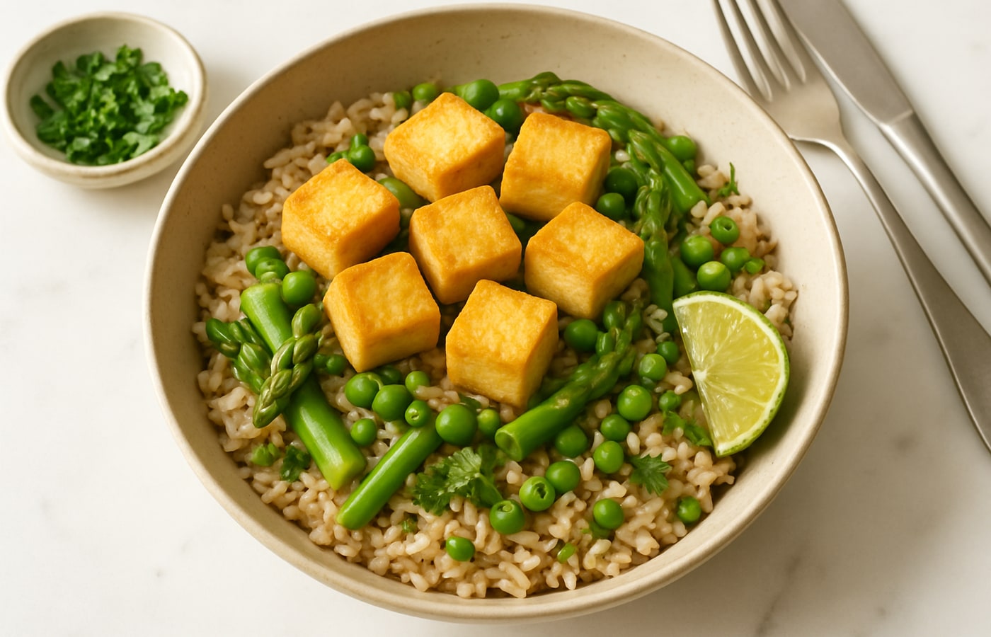 Wesak Coconut, Tofu & Spring Vegetable Rice